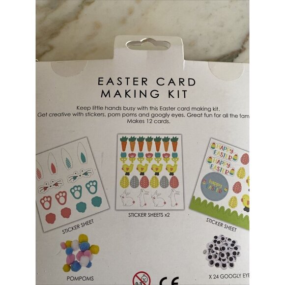 Easter Card Making Kit With Stickers Pompoms & Googly Eyes For Ages 7+ Planet Fr - Picture 9 of 9